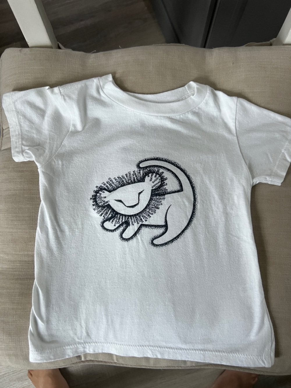 White Kids T-Shirt with Lion Graphic